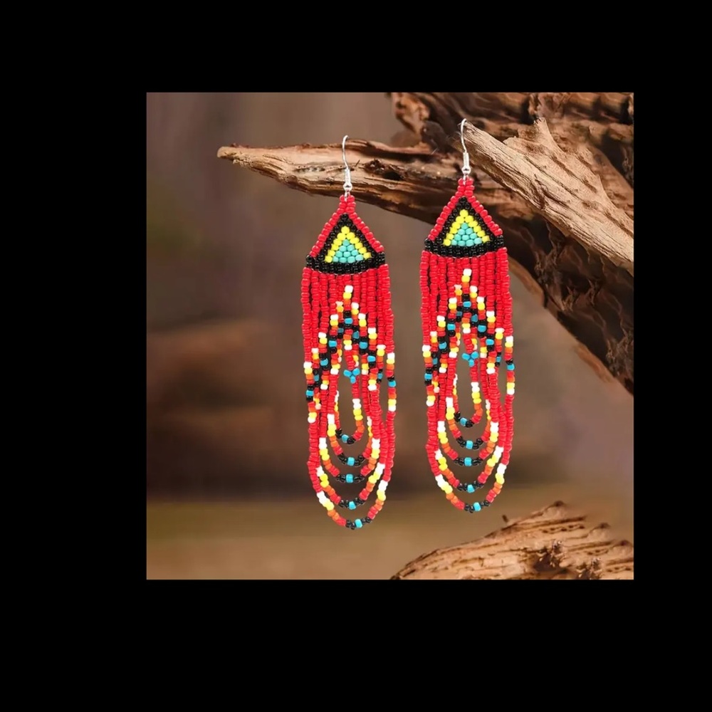 Colorful Beaded Earrings - Picture 1 of 1
